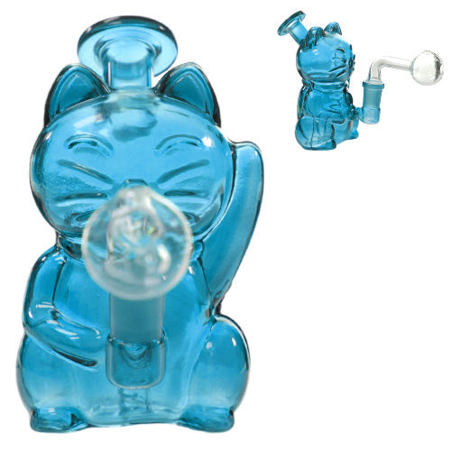 O.B. Water Pipe Kitty Style 2093a 5.0" Blue