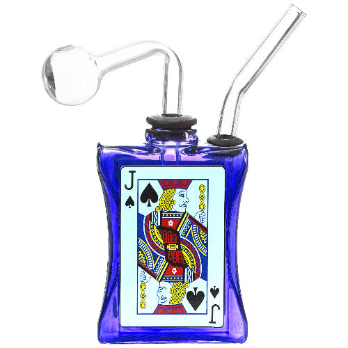 O.B. Water Pipe Jack of Spades 2148a 7.0" Blue