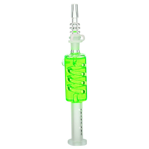 aLeaf Nectar Collector Freezable Liquid Honey Straws with Swirl Perc 7161 7" Green
