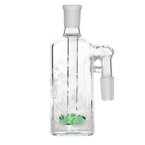 Ash Catcher Perk with Sand Blasted Design 14mm 5" 90 Degree Green