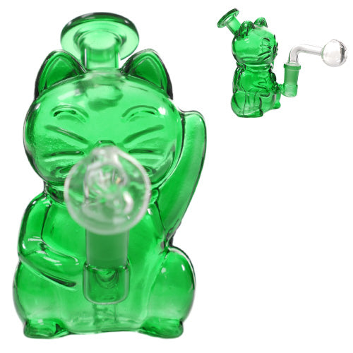 O.B. Water Pipe Kitty Style 2093a 5.0" Green