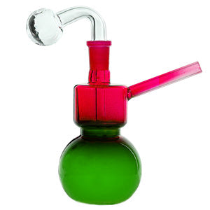 O.B. Water Pipe Globe 2136a 6.5" Green/Red