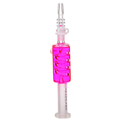 aLeaf Nectar Collector Freezable Liquid Honey Straws with Swirl Perc 7161 7" Pink