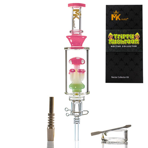 MK Glass Nectar Collector 8497 9.5" Pink