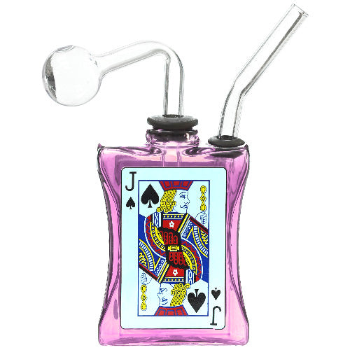 O.B. Water Pipe Jack of Spades 2148a 7.0" Pink