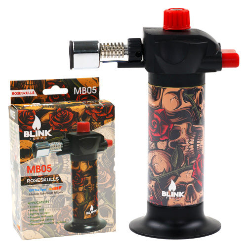 Blink Lighter MB05 Torch 6.0" Skull