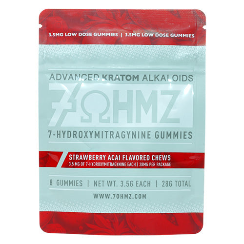 7-OHMZ Gummies & Edible Gummies 3.5 mg per gummy, 28 mg total 8-pack Strawberry Acai