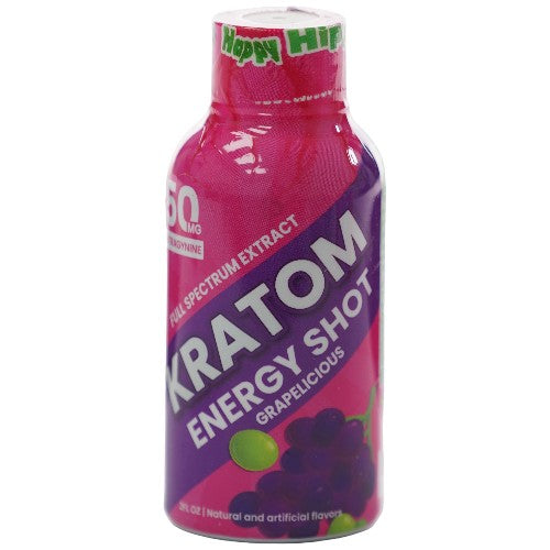 Happy Hipo Extracts & Drinks Kratom 50mg Energy Shot MIT Grapelicious