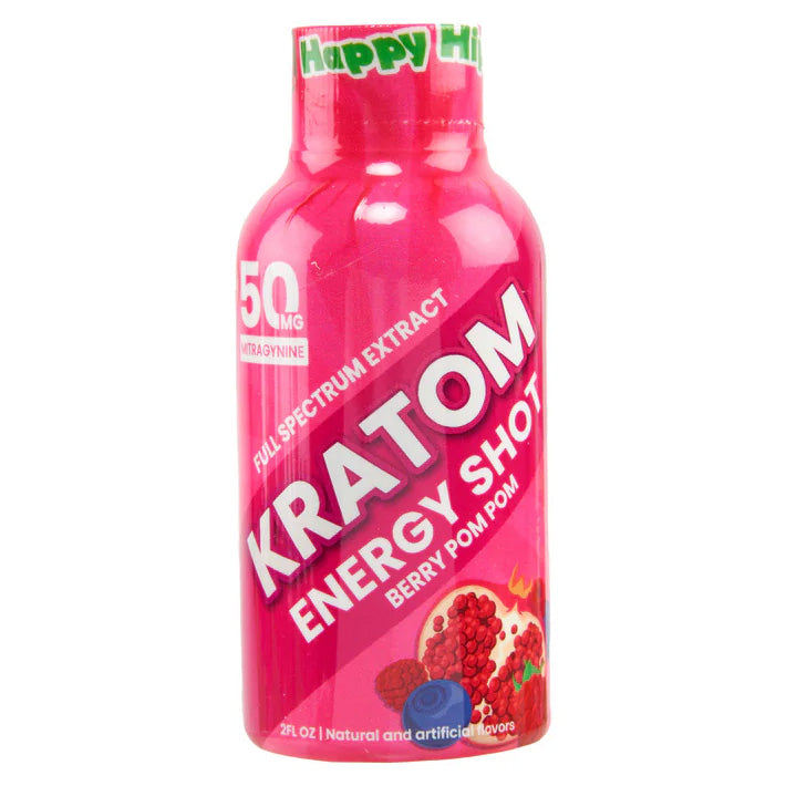 Happy Hipo Extracts & Drinks Kratom 50mg Energy Shot MIT Berry
