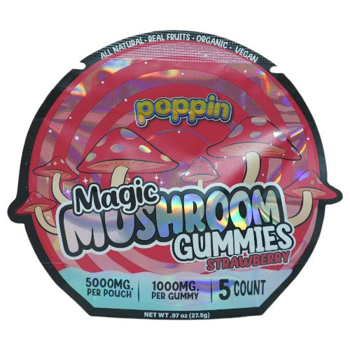 Poppin Magic Gummies 5000mg 5-Per Pack Strawberry