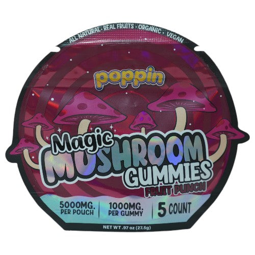 Poppin Magic Gummies 5000mg 5-Per Pack Fruit Punch
