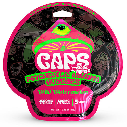 Caps Magic Gummies Amanita - 500MG Per Gummy 2500MG 5-per pack Watermelon