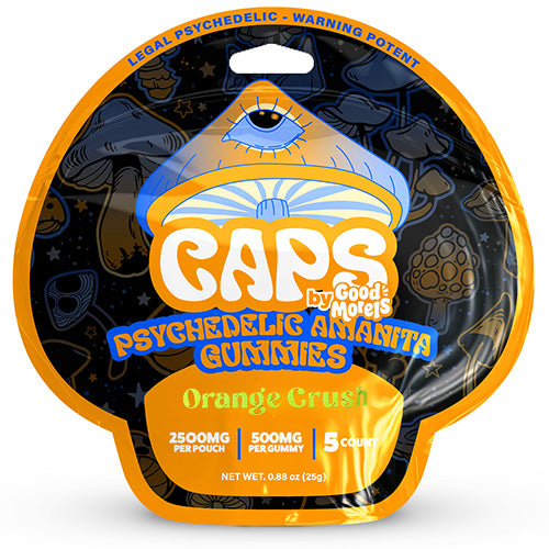 Caps Magic Gummies Amanita - 500MG Per Gummy 2500MG 5-per pack Orange Crush