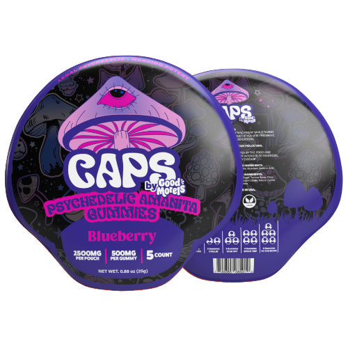 Caps Magic Gummies Amanita - 500MG Per Gummy 2500MG 5-per pack Blueberry
