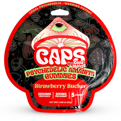 Caps Magic Gummies Amanita - 500MG Per Gummy 2500MG 5-per pack Strawberry