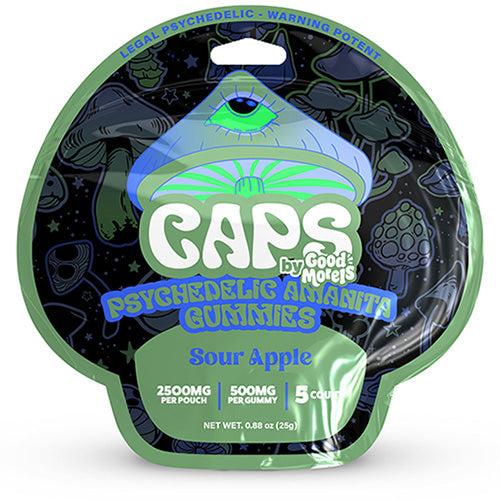 Caps Magic Gummies Amanita - 500MG Per Gummy 2500MG 5-per pack Sour Apple