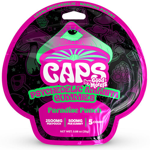Caps Magic Gummies Amanita - 500MG Per Gummy 2500MG 5-per pack Paradise Punch
