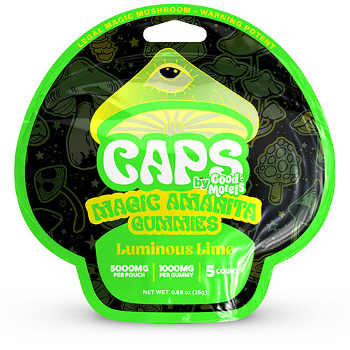 Caps Magic Gummies Amanita - 500MG Per Gummy 2500MG 5-per pack Luminous Lime