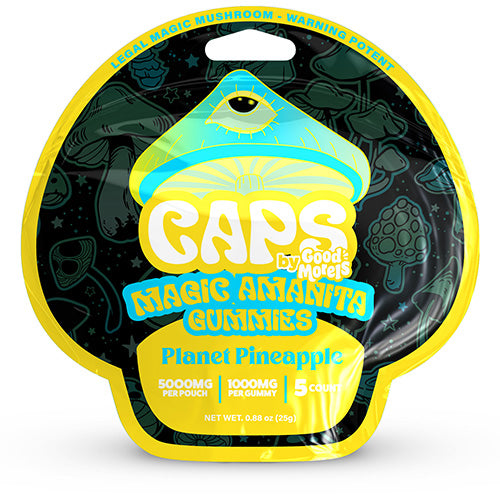 Caps Magic Gummies Amanita - 500MG Per Gummy 2500MG 5-per pack Planet Pineapple