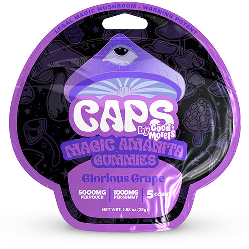 Caps Magic Gummies Amanita - 500MG Per Gummy 2500MG 5-per pack Glorious Grape