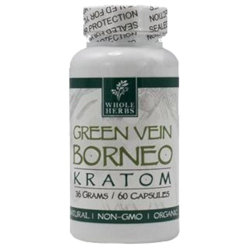 Whole Herbs Tablets & Caplets Kratom 60ct Green Vien Borneo