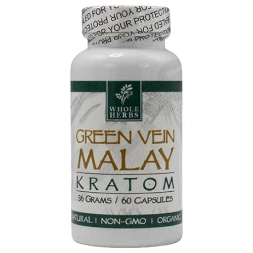 Whole Herbs Tablets & Caplets Kratom 60ct Green Vien Malay