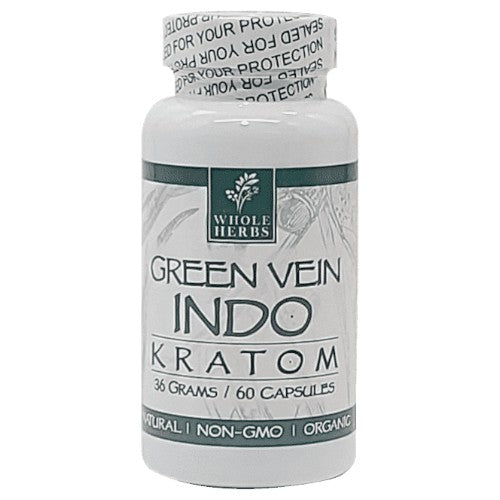 Whole Herbs Tablets & Caplets Kratom 60ct Green Vien Indo