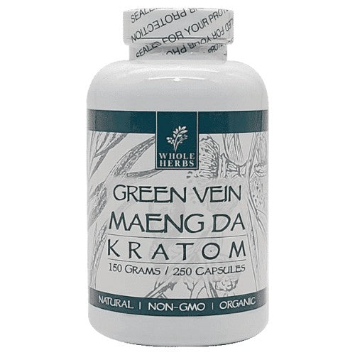 Whole Herbs Tablets & Caplets Kratom 250ct Green Vien Maeng Da