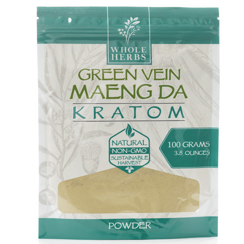 Whole Herbs Powders Kratom 100gr 3.5oz Green Vien Maeng Da