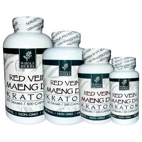 Whole Herbs Tablets & Caplets Kratom 500ct Red Vien Maeng Da