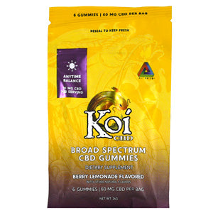 Koi Gummies & Edibles CBD Gummies 6 60mg Berry Lemonade