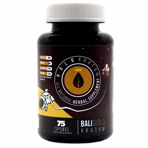 Halo Kratom Tablets & Caplets Kratom 75ct Bali Gold