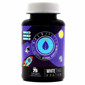 Halo Kratom Tablets & Caplets Kratom 75ct White Thai