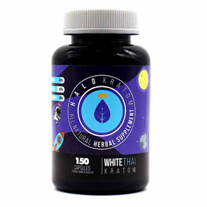 Halo Kratom Tablets & Caplets Kratom 150ct White Thai