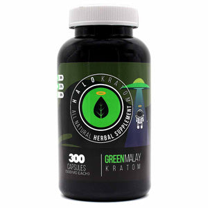Halo Kratom Tablets & Caplets Kratom 300ct Green Malay