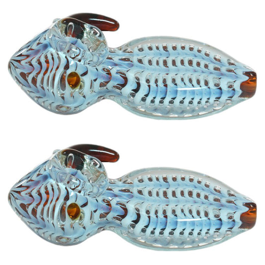 Unbranded Hand Pipe Dotted Hook (2481) Glass 4.5"