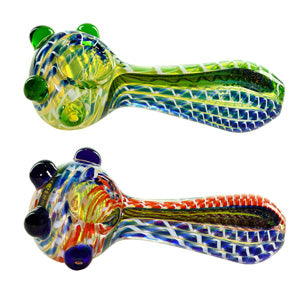 Unbranded Hand Pipe Twisting Art & Dichroic Fancy (2905) Glass 4.5"