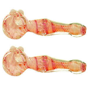 Unbranded Hand Pipe Gold Fancy (2919) Glass 4.5"