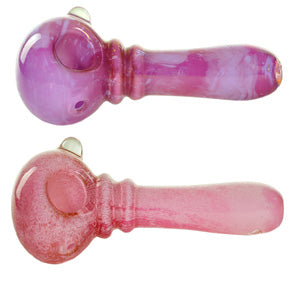 Unbranded Hand Pipe Milky Tube Pink Rim High End (2934) Glass 5.0"