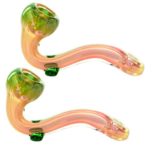 Unbranded Hand Pipe Golden Mini Sherlock (2938) Glass 3.5"