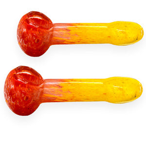 Unbranded Hand Pipe Red/Yellow (4507) Glass 4.0"