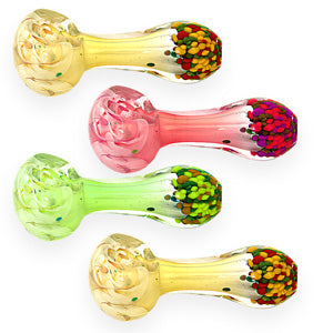 Unbranded Hand Pipe Flower (4511) Glass 3.5"