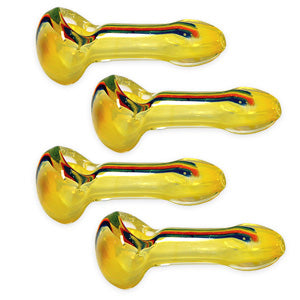 Unbranded Hand Pipe Rasta (4517) Glass 3.5"
