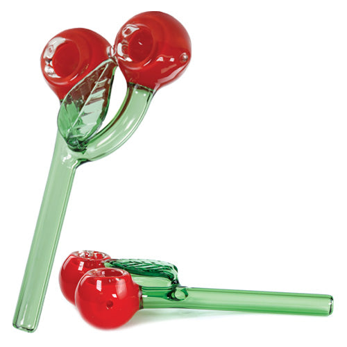Unbranded Hand Pipe With Double Cherry Design (4694) Glass 6.0"