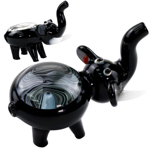 Unbranded Hand Pipe Elephant With See Through View on The Top (4723) Glass 5.0"