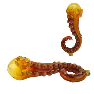 Unbranded Hand Pipe Octopus Gold (4827) Glass 5.0"