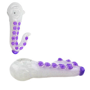 Unbranded Hand Pipe Octopus White (4827) Glass 4.0"