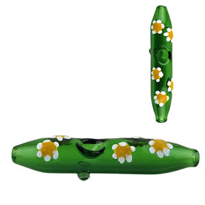 Unbranded Hand Pipe Roller with Flower (4833) Glass 5.5"