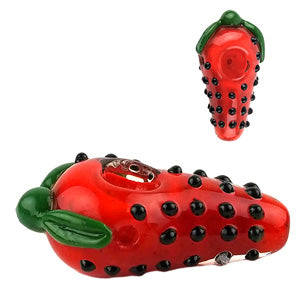Unbranded Hand Pipe Strawberry (4837) Glass 3.5"