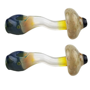 Unbranded Hand Pipe Art Mushroom (4844) Glass 5.5"
